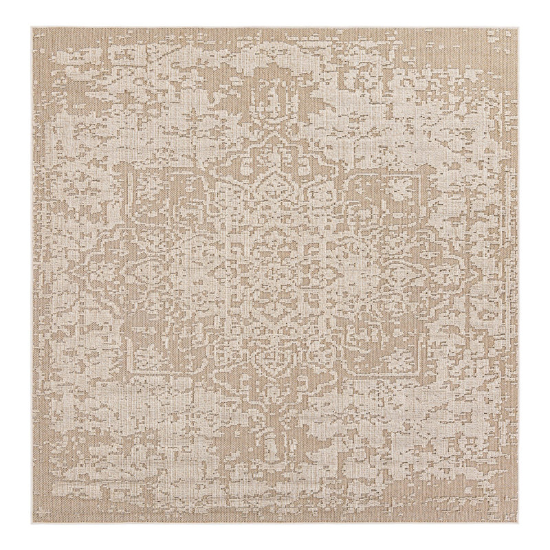 Indoor/Outdoor Traditional Area Rug, Square 7'10"