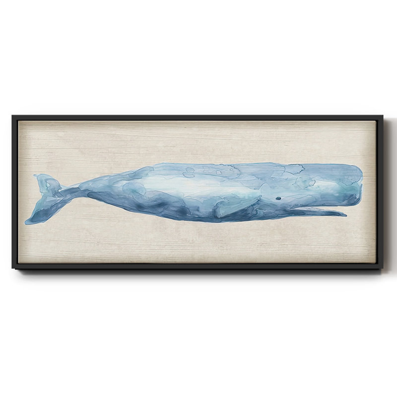 Rustic Whale I- Framed Canvas, 20" H x 50" W