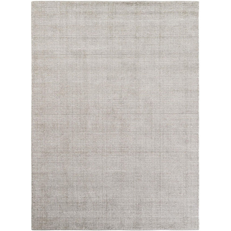 Solid/Striped Tion Area Rug Grey Manor-Ivory Color, Rectangle 5'1" x 7'1"