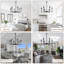 Lustre classique / traditionnel à 6 lumières de style bougie, luminaire suspendu noir à hauteur réglable pour salle à manger