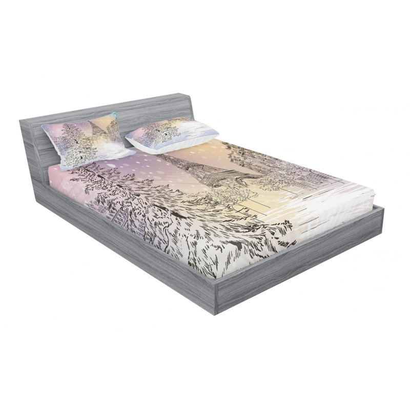 Microfiber Sheet Set, Queen Sheet Set with Fitted Sheet