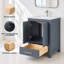Ensemble de meuble-lavabo autoportant Amandie 24 po gris anthracite avec plateau en marbre de Carrare-555064461-738044143