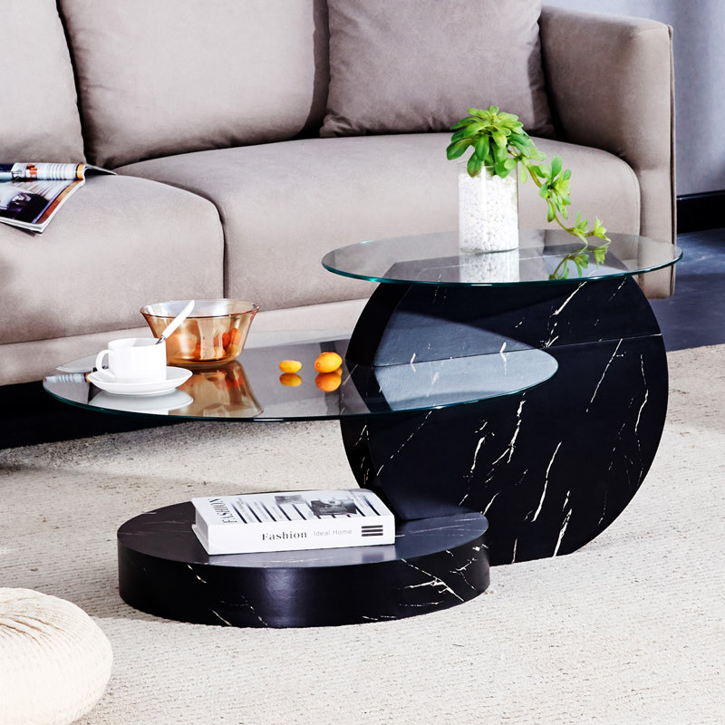 Modern And Practical Double-Deck Round Table. Double Storage Space,Round Top Shape,kitchen table,dinning table