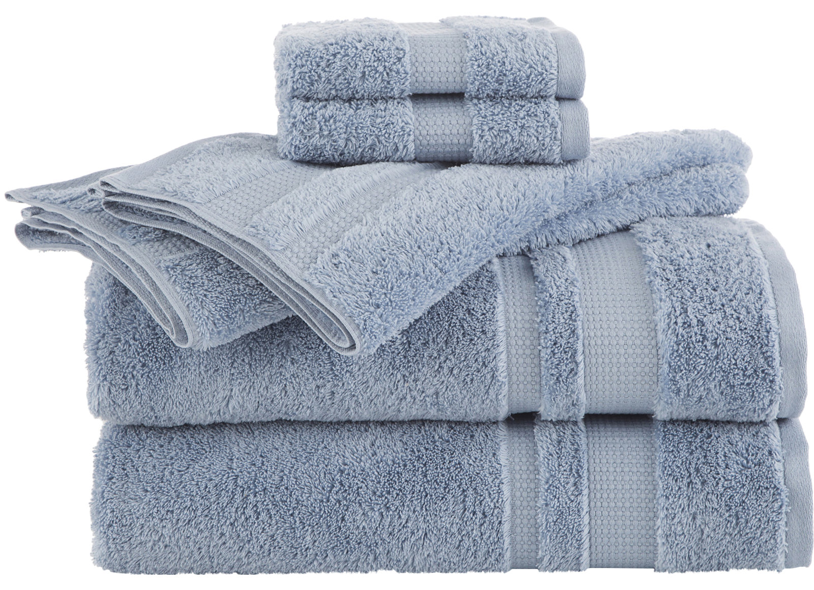Casswell 6-Piece Cotton Towel Set, Spa Blue