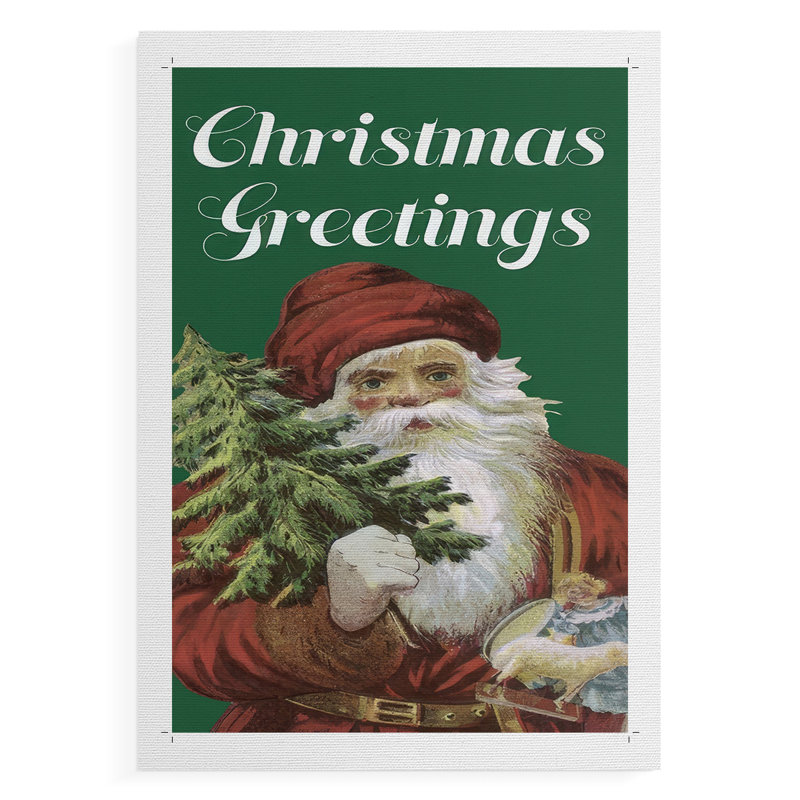 Père Noël rétro II - impression sur toile seulement - non encadrée, H 27 po x l 18 po