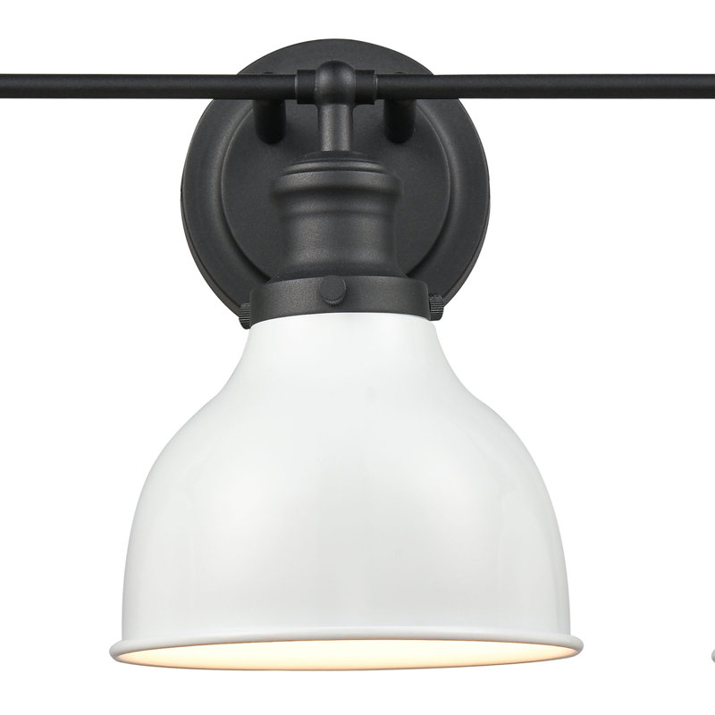 Zephyr 3 Light Frosted Dimmable Vanity Light, White, Charcoal