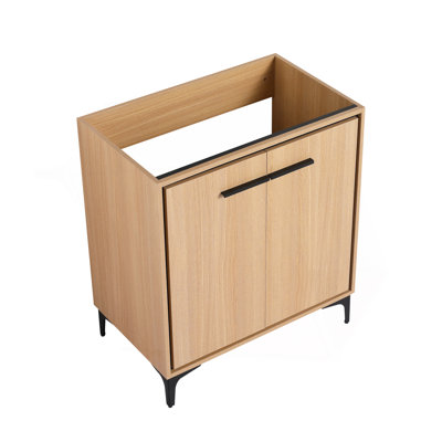 Base de meuble-lavabo 30 po sans lavabo, armoire de rangement avec portes, bois d'ingénierie