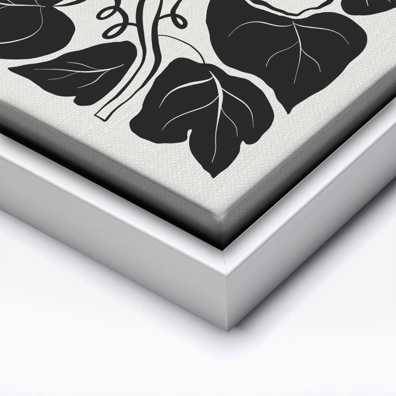 Illustration abstraite de fleur n ° 2, Canevas, H 12 po x l 16 po, Encadrement blanc