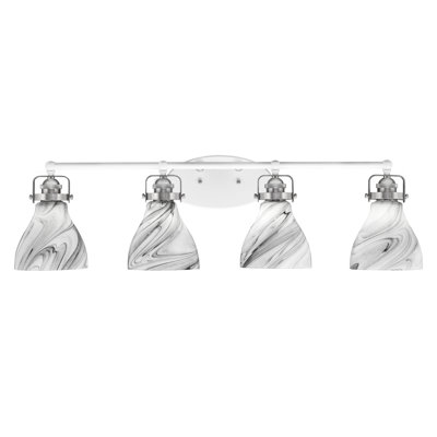 Easton 4 Light Bath Bar With 6.25" Onyx Swirl Glass