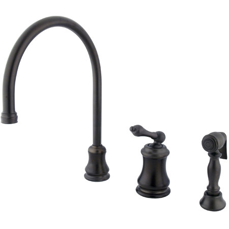 Single Handle Kitchen Faucet with Side Spray, Oil Rubbed Bronze
