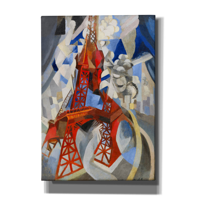 Art mural en toile «Tour Eiffel rouge» par Robert Delaunay Lark Manor ™, 18 po x 26 po