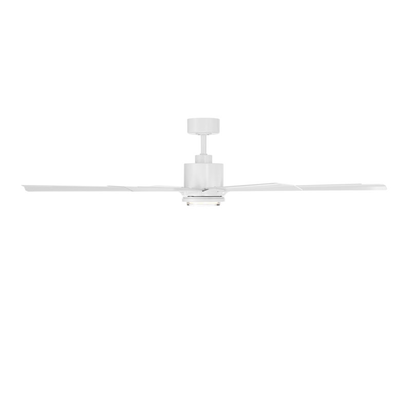 Size Matters 8-Blade Smart Ceiling Fan, Matte White, 65", Yes