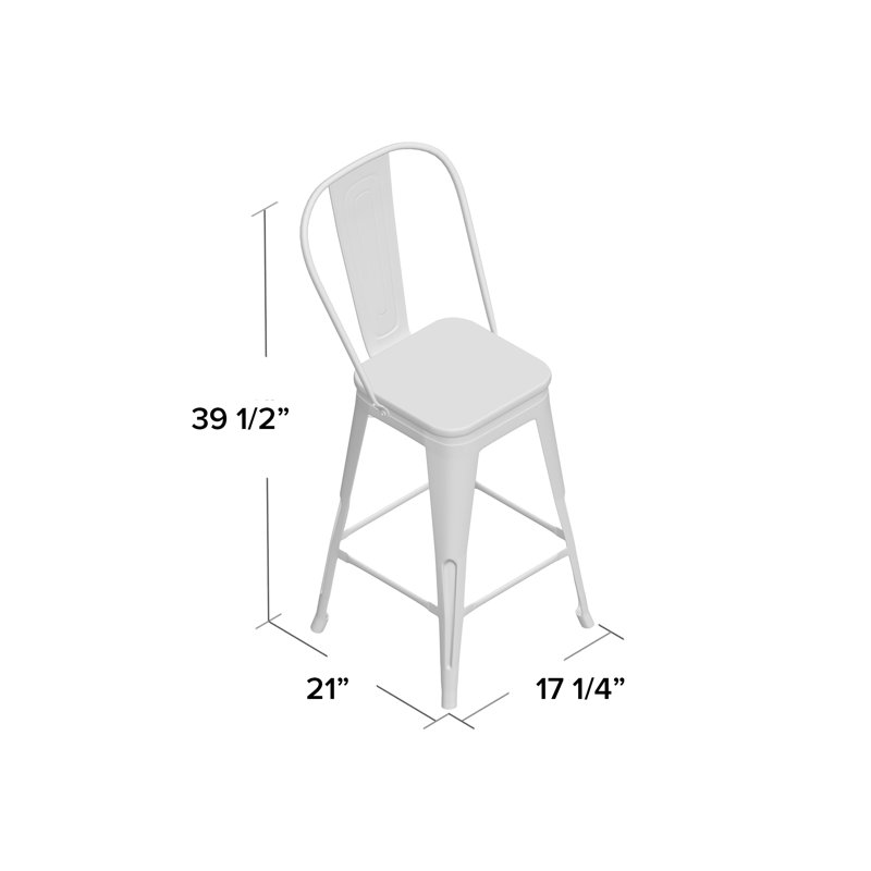 Tabouret de bar 24 po Christie, Blanc cassé et espresso