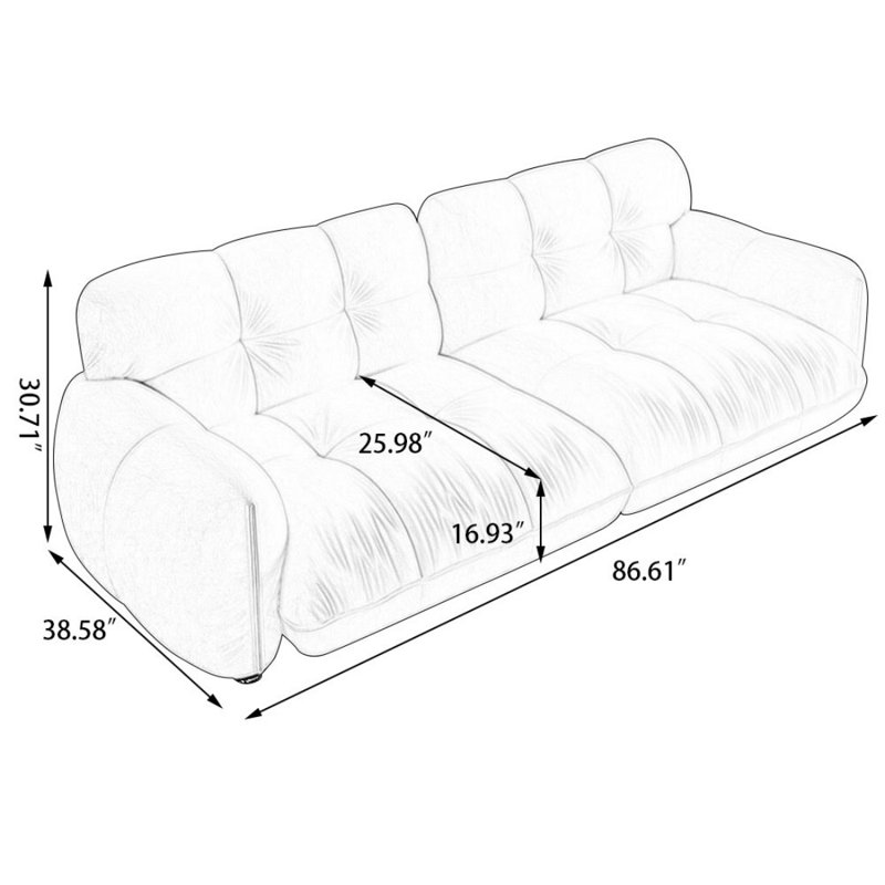 Causeuse-coussin gris modulaire 100% polyester, Gris