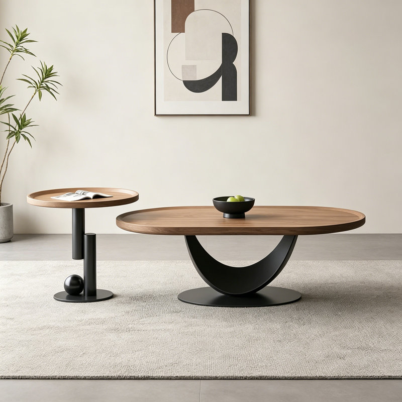 Table basse noire élégante et élégante