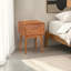 Table de chevet Nali, 2 tiroirs, bois de manguier sablé, boutons en laiton-2106712403