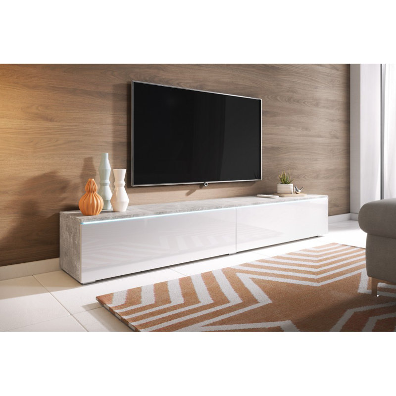 Doyal Floating TV Stand for TVs up to 78", Concrete/White