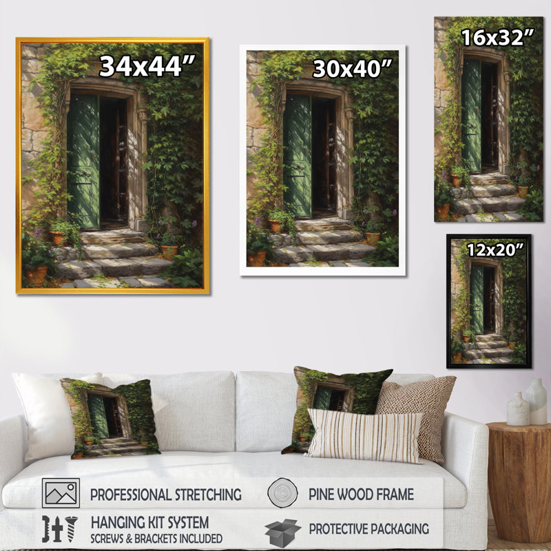 «Rocci Green and Beige Nature's Front Front Greeting» sur impression sur toile, H 32 po x l 24 po x P 1 po, Toile tendue