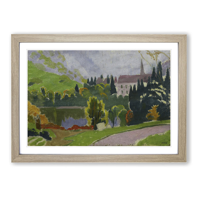 Landscape by Maurice Denis - Picture Frame Painting, Oak Framed, 36cm H x 48cm W x 2cm D