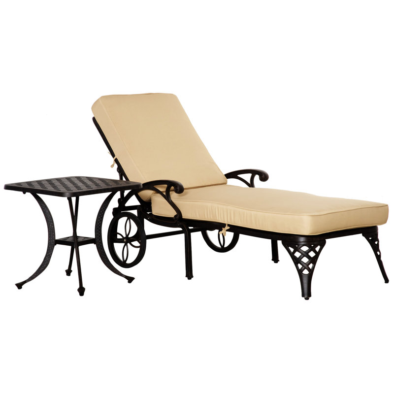 Méridienne réglable en aluminium, Beige