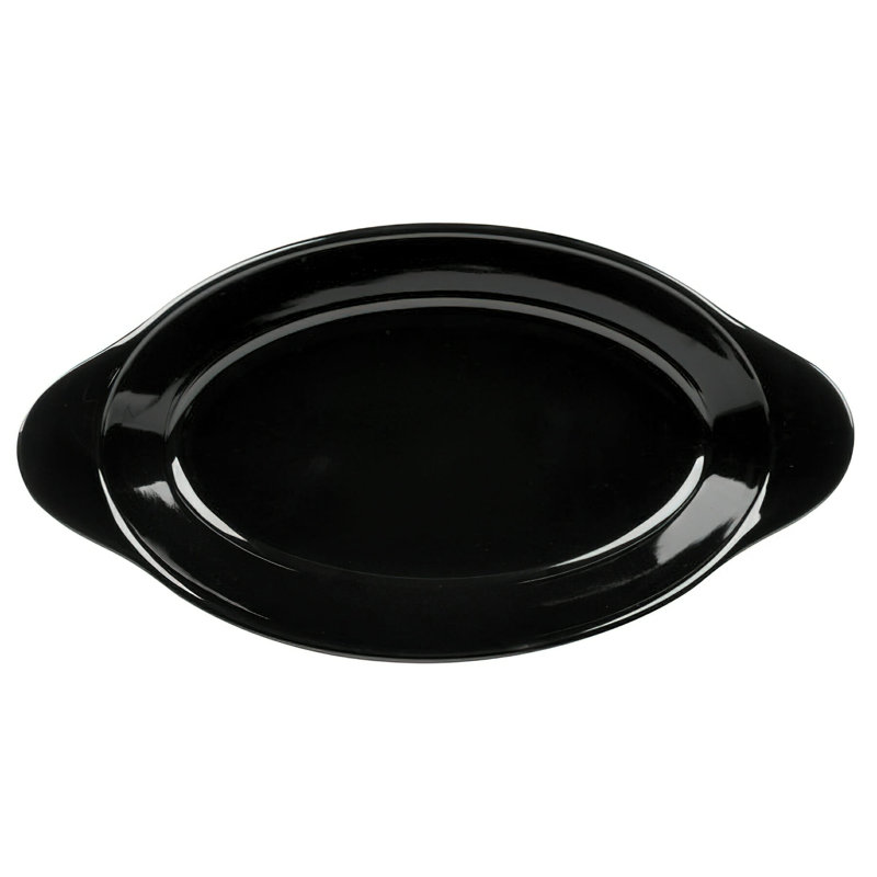 GET SD-08-BK Plat à garniture ovale à poignée incassable, 10 onces, (ensemble de 12), Noir