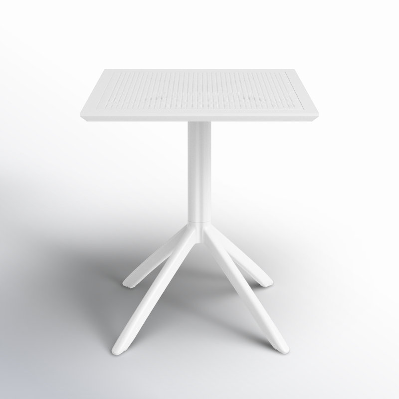 Farrah Square Patio Dining Table, White, 29.5" H x 23.6" W x 23.6" D, Yes