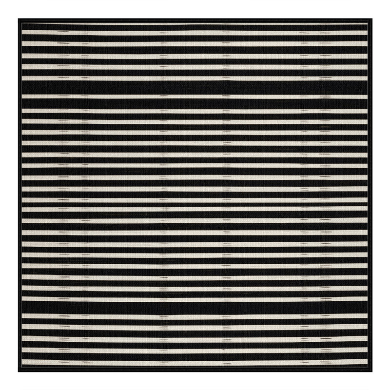  Tapis lavable rayé noir et blanc, Rectangulaire 2 pi x 3 pi