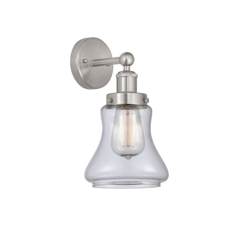 Chickasha Armed Sconce, Clear, Brushed Satin Nickel