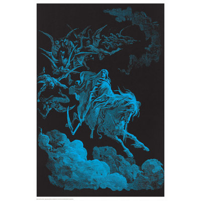  Officiellement sous licence «Rides a Pale Horse» - affiche non floquée Blacklight - 24 x 36 po - reproduction décorative - papier affiche - prête à encadrer