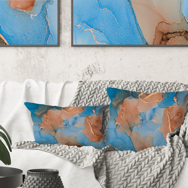 Coussin 12 "x 20" Blue and Brown