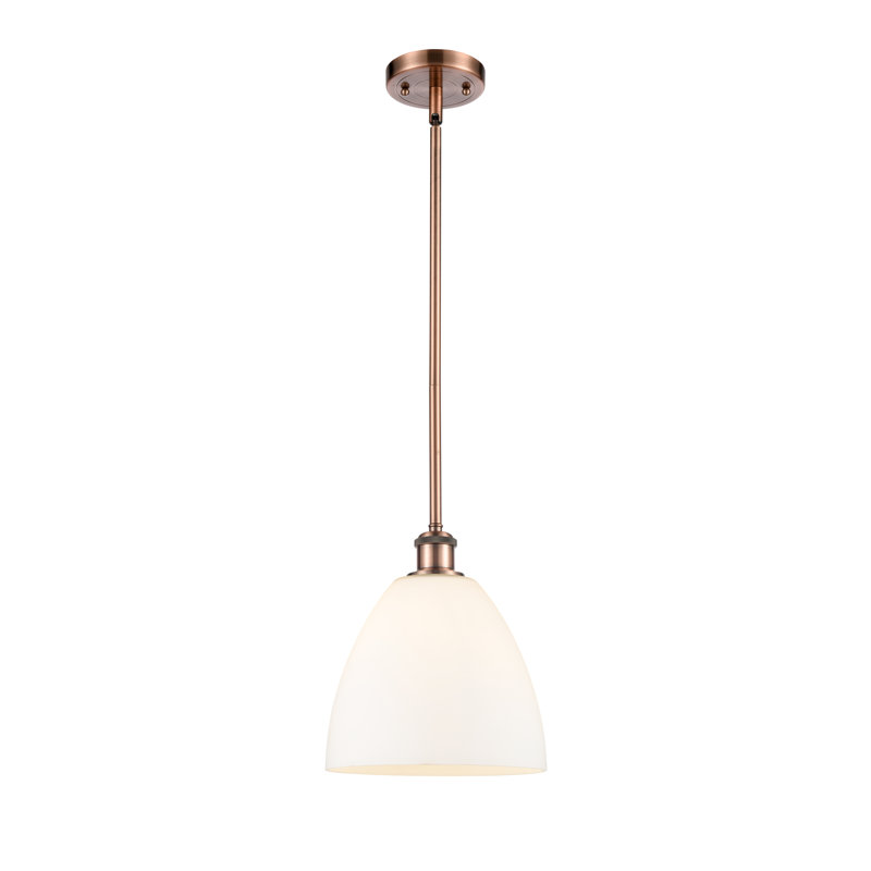 Allysha 1 - Light Single Pendant, Matte White, Matte Black, 11.25" H x 9" W x 9" D