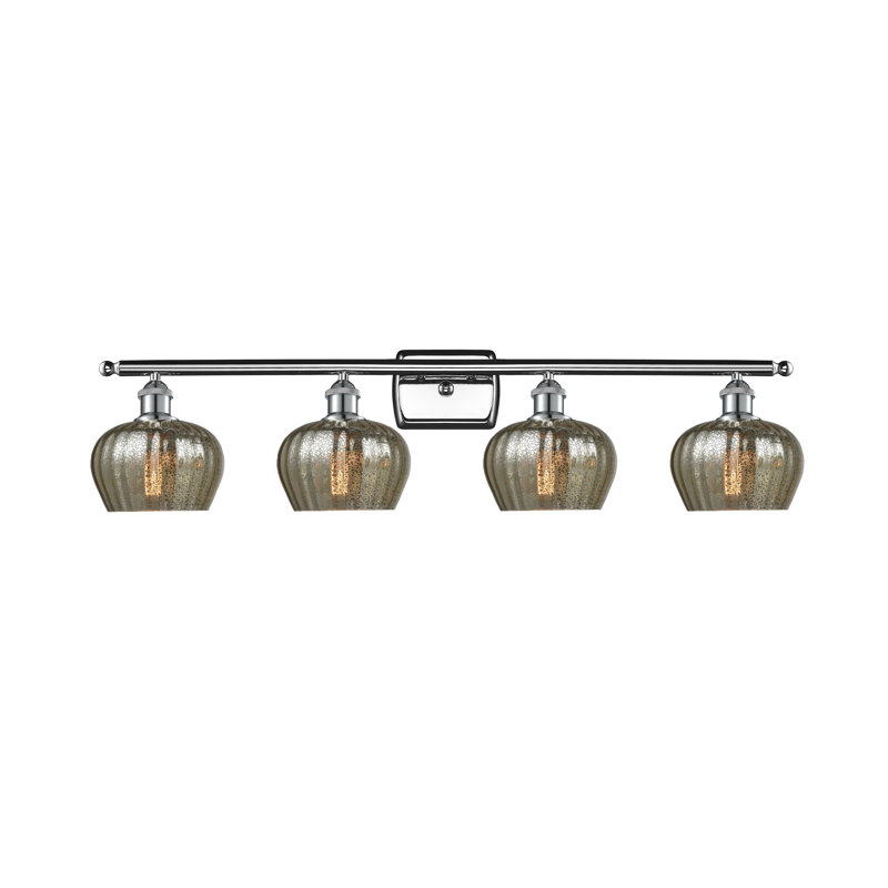 Éclairage de salle de bain à intensité variable 4 lumières Patrina, Fumé, Ampoule DEL 6 watts Vinage, Chrome poli