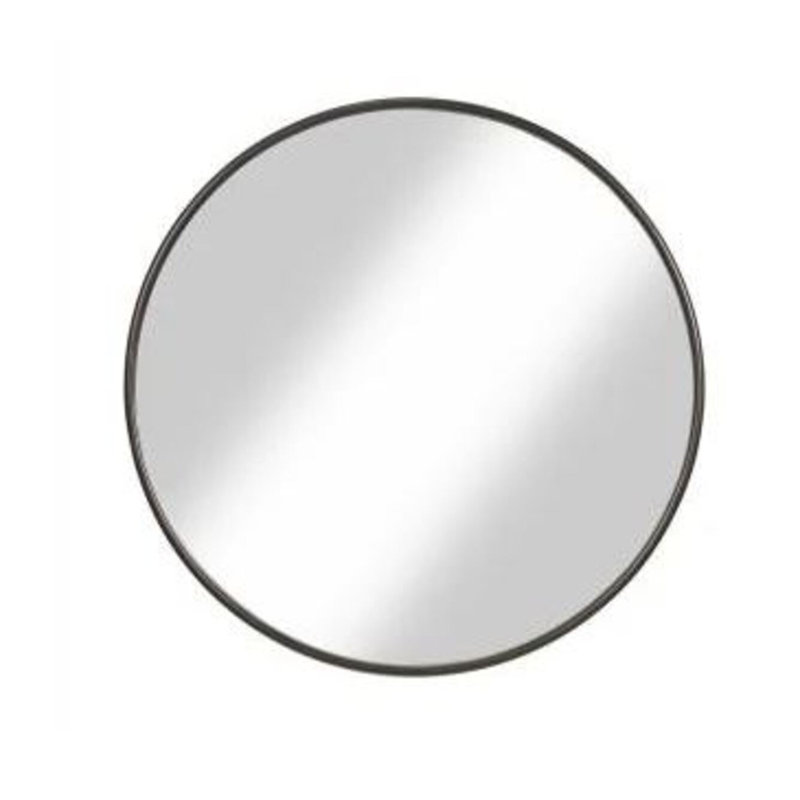 Hugo Round Wall Mirror, 32" x 32", Black