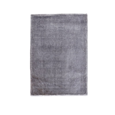 Tapis gris clair à poils longs Avantika