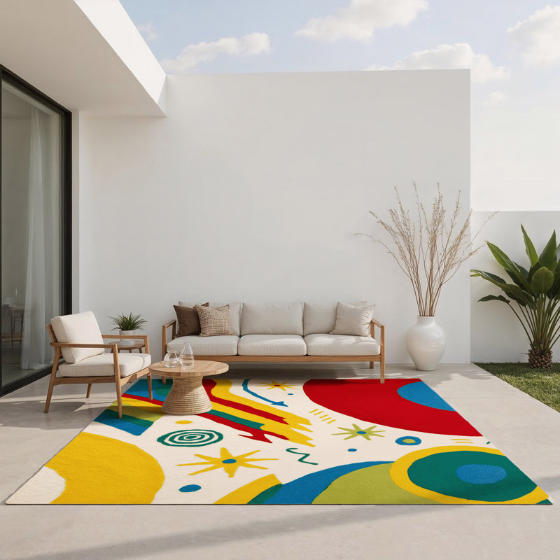 Zesty Glow Indoor And Outdoor Area Rug, Rectangle 1'6" x 2'6"