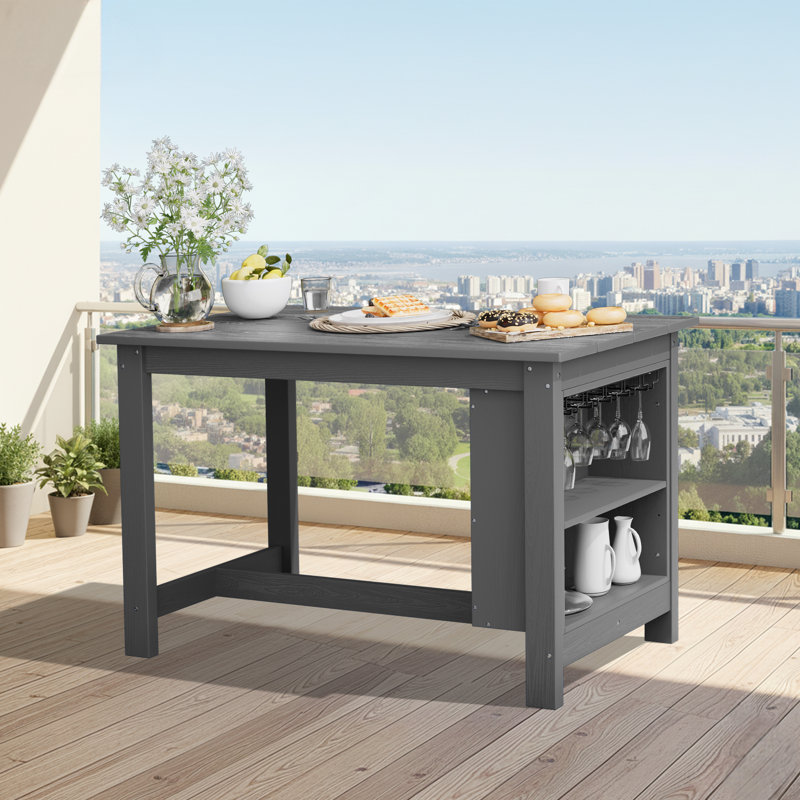 Table de bar en plastique pour l'extérieur, Gris