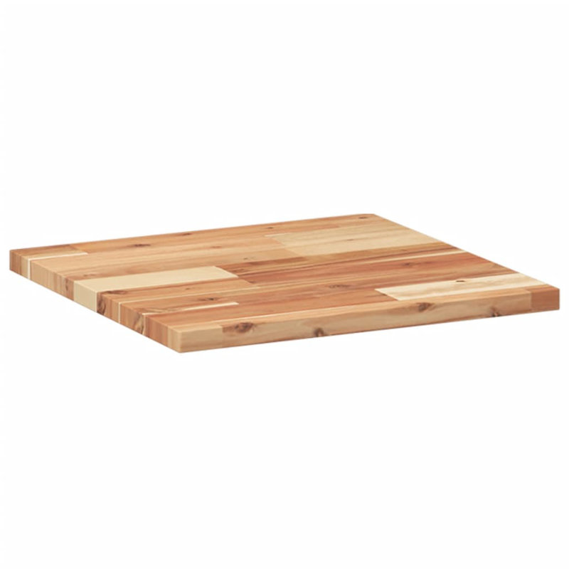  Plateau de table carré en bois d'acacia massif, H 0,8 po x l 15,7 po x P 15,7 po