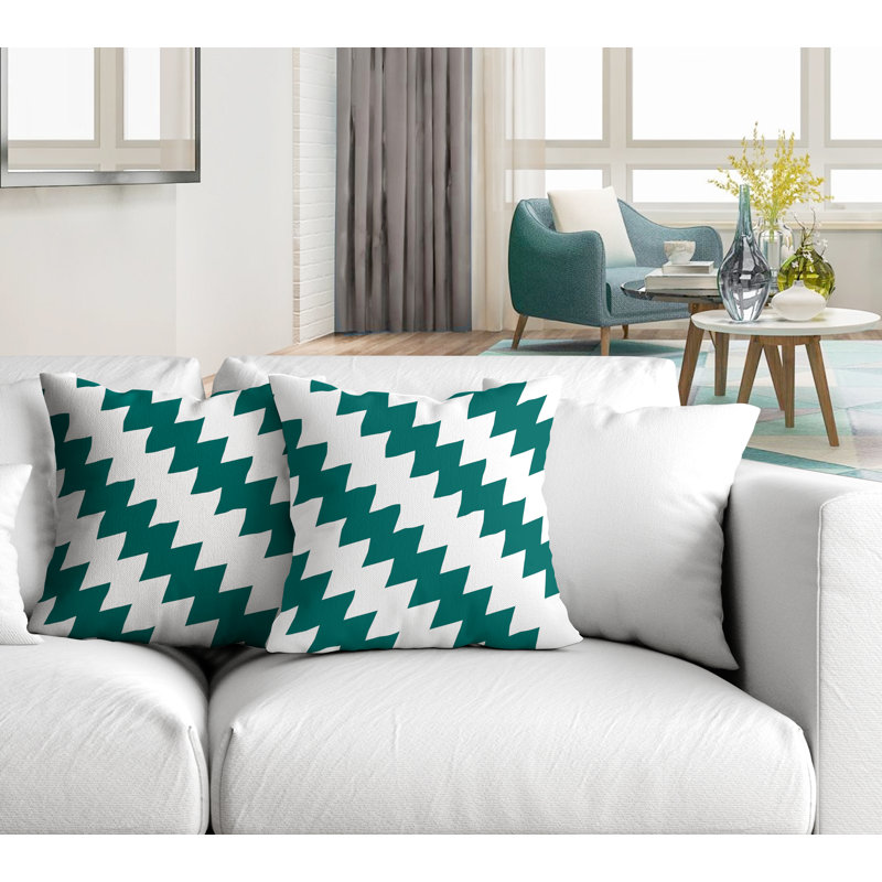 Coussin décoratif intérieur / extérieur, L 17 po x H 17 po, Émeraude