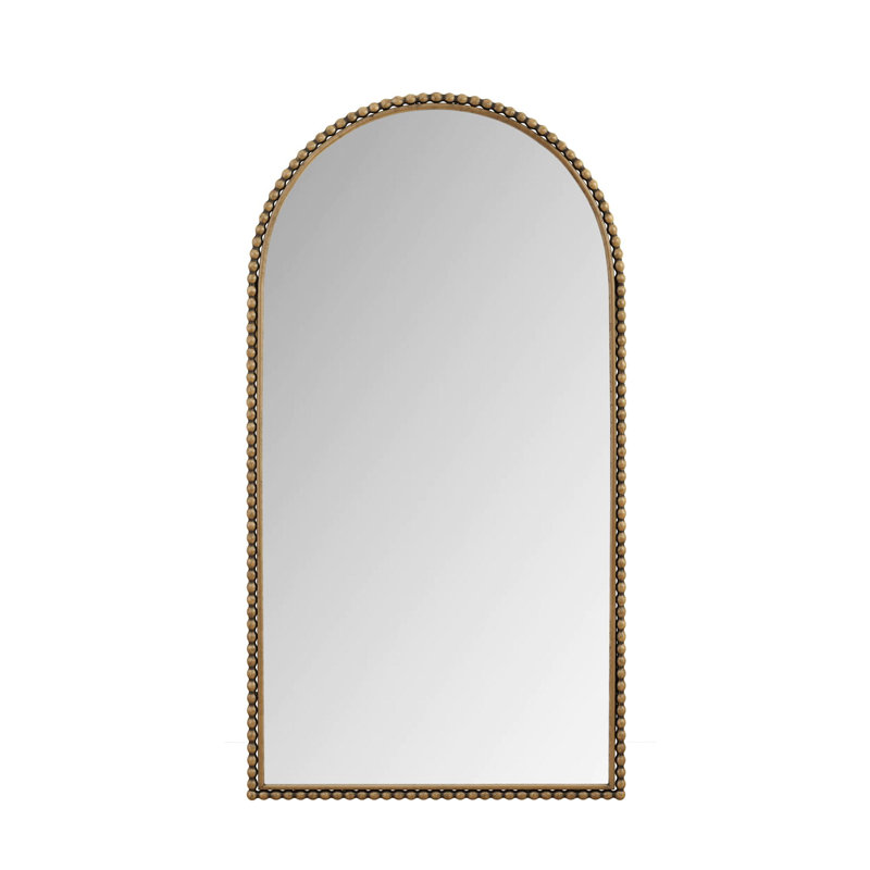 Freestanding Full-length Mirror with Metal Frame, Gold