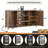 70" Wine Bar Cabinet with Fluted Texture, Modern Coffee Cabinet with Wine Rack&Glass Holder, White Kitchen Buffet Sideboard, Freestanding Liquor Cabinet for Dining Room Living Room-188930691