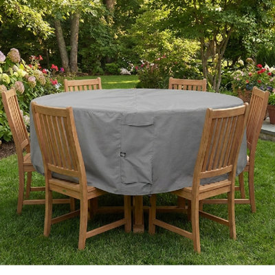 Housse pour ensemble de salle à manger de table ronde Hyslop - résistante aux intempéries, à l'eau et robuste