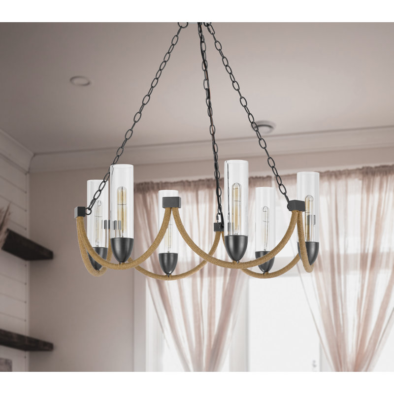 Wiltraud Dimmable Wagon Wheel Chandelier, 12"H x 31.50"W x 31.50"D