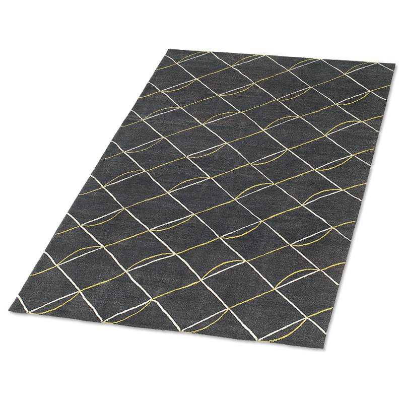 Archloop Geometric Area Rug in Gray/White/Yellow, Rectangle 9' x 12'