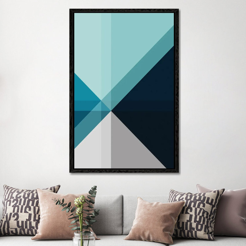 Geometric XVIIIV - Print on Canvas, Black Framed, 152.5 cm H x 101.5 cm W