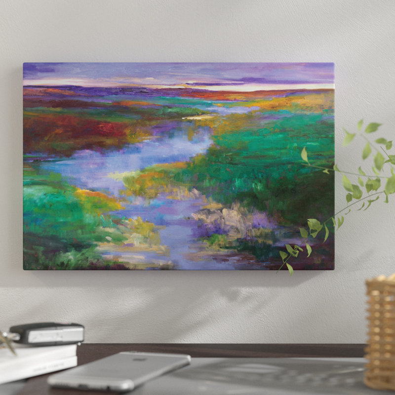 « distante foothills », impression sur toile, H 26 po x l 40 po x P 1,5 po, Pas de tapis, Toile tendue