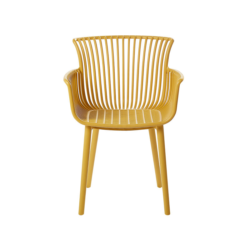 Kluesner Patio Dining Dining Chair with Cushion, Yellow