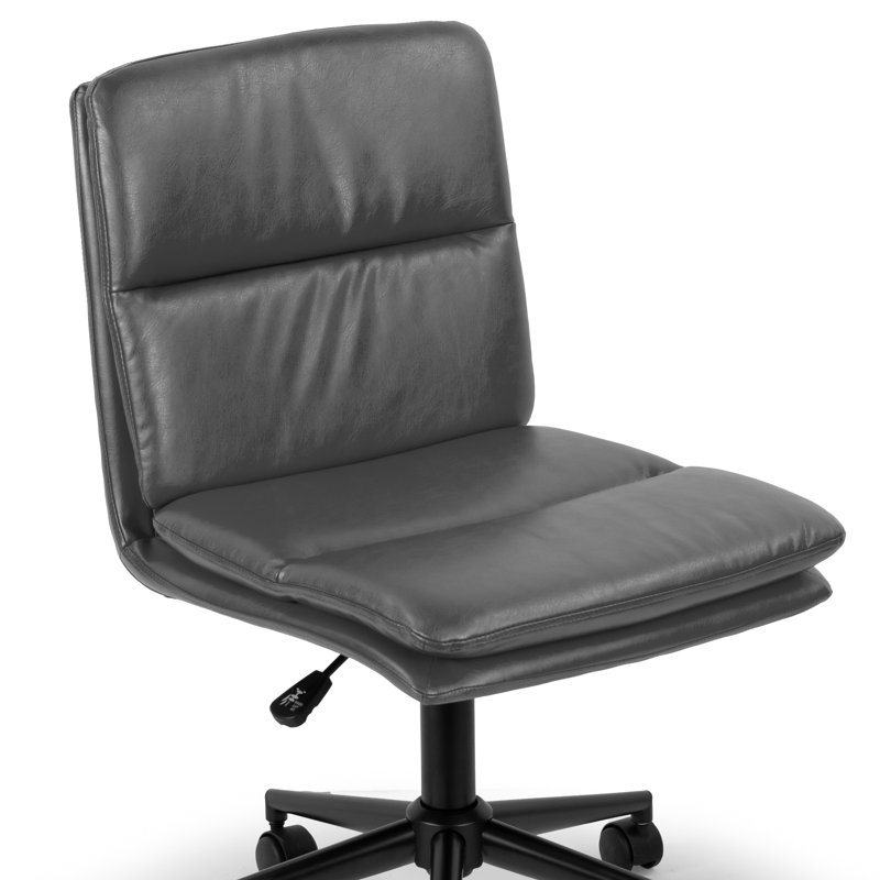 Chaise de travail pivotante en similicuir Moller, Gris