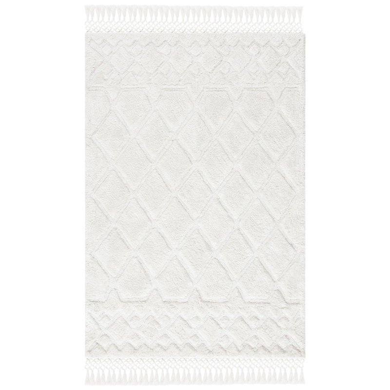 Tapis ivoire touffeté à la main Powell, Rectangle 6 pi x 9 pi