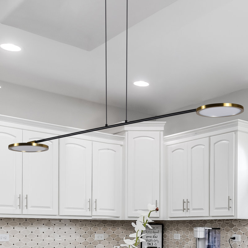 Torino 39-in Integrated LED Height Adjustable ETL Certified Pendant Light with Rotating LED Disks