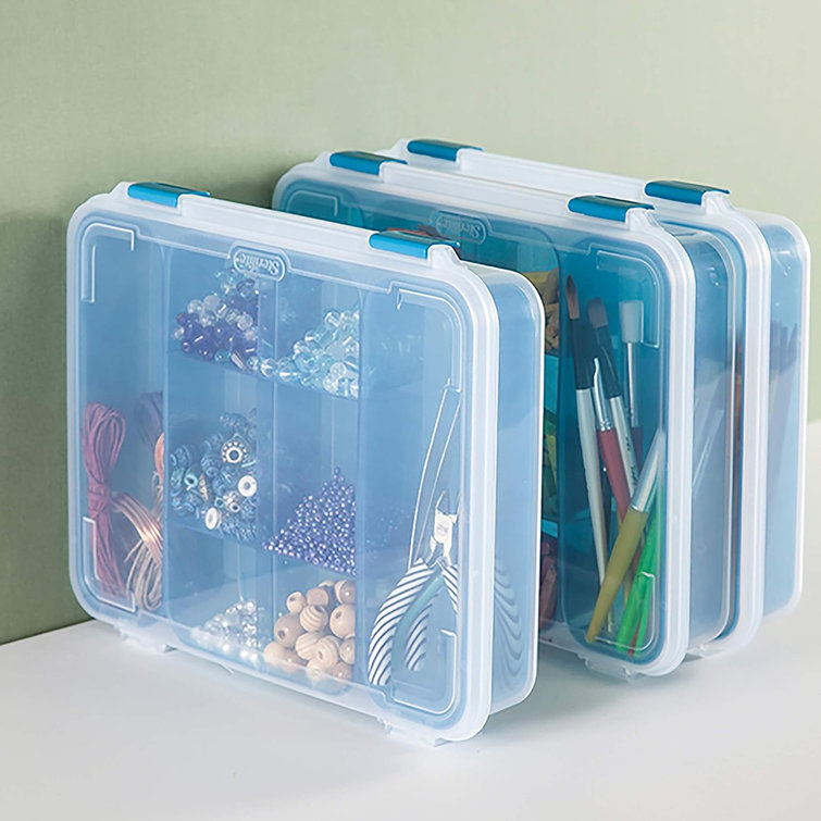 Divided Storage Container Vintage 90s Craft Supply Case Retro Craft Storage Divided  Container Plastic Craft Case With Handle 